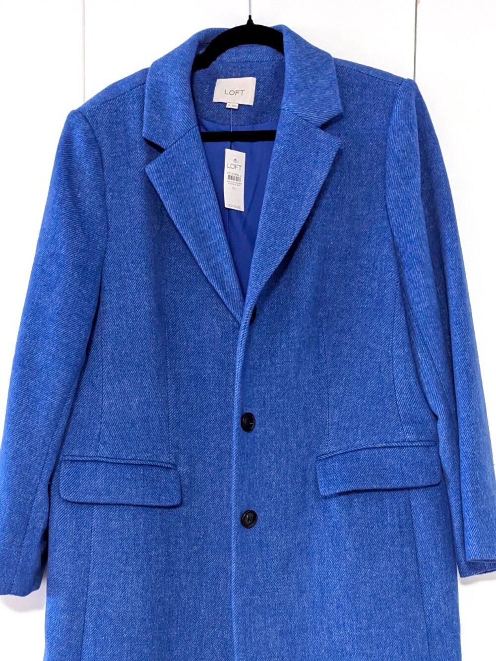 NWT LOFT Long Cobalt Blue Tailored Coat Women’s XL
